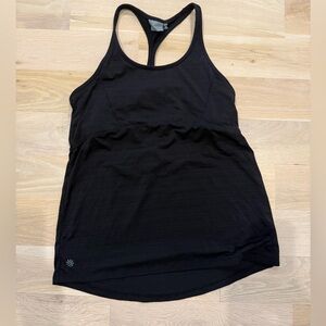 Athleta Black Racerback Tank Top with Built-in Bra